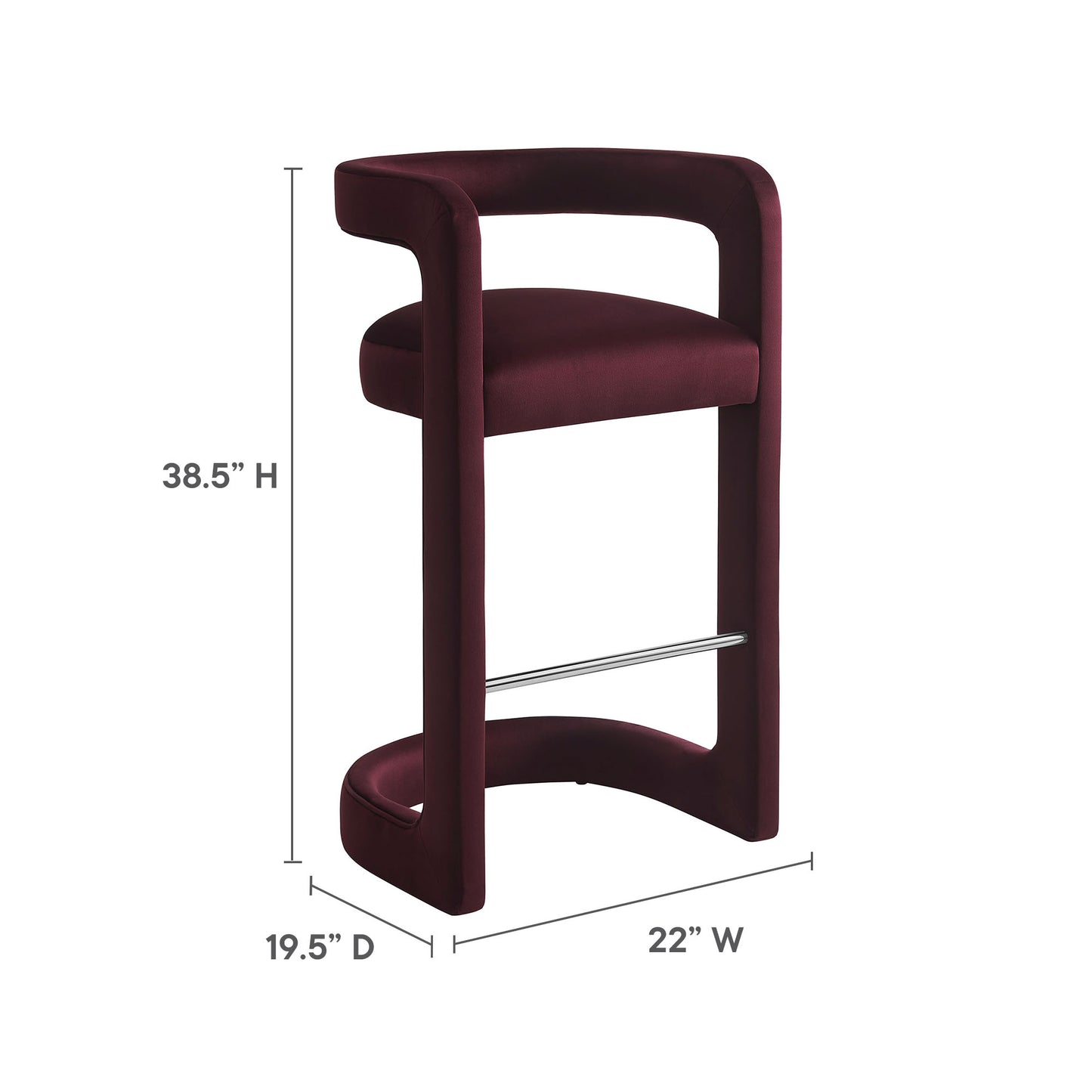Winslow Performance Velvet Bar and Counter Stool by Modway