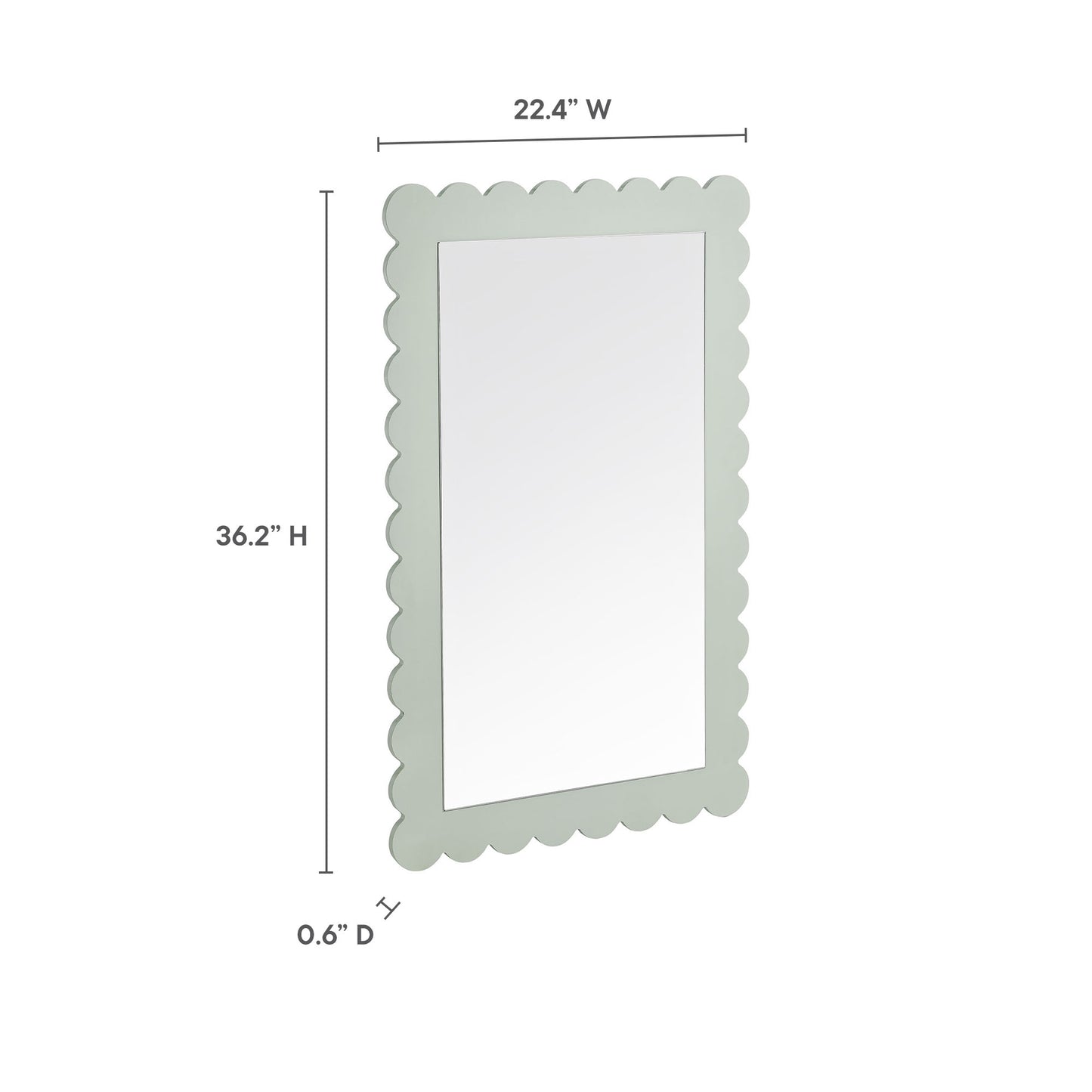 Emmeline Scalloped Rectangle Wall Mirror by Modway EEI-7116-SGE