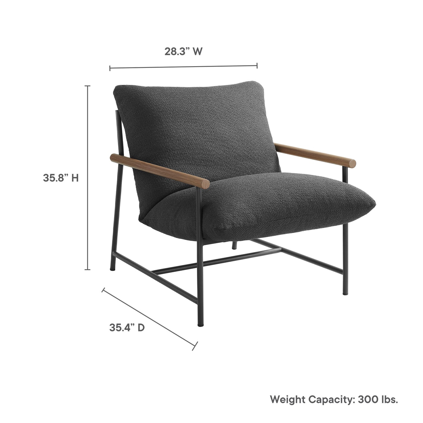 Raya Outdoor Patio Boucle Sling Lounge Chair by Modway EEI-7118-CHA
