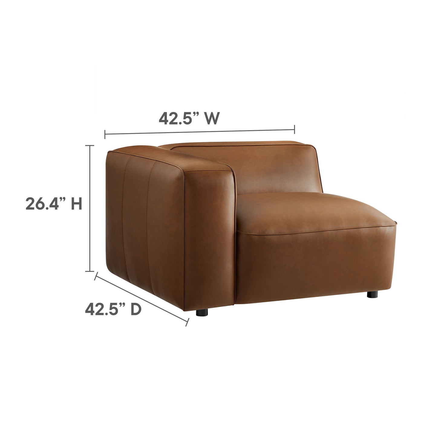Auren Upholstered Vegan Leather Modular Left Armchair by Modway EEI-7124-COF