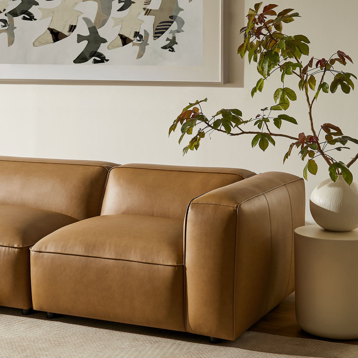 Auren 4-Piece Vegan Leather Modular Sofa Set by Modway EEI-7128-CAM