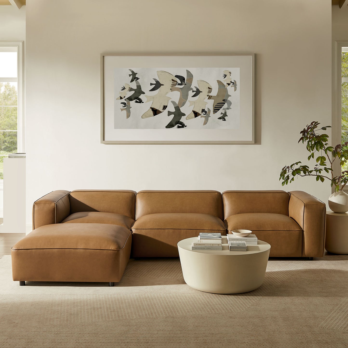 Auren 4-Piece Vegan Leather Modular Sofa Set by Modway EEI-7128-CAM
