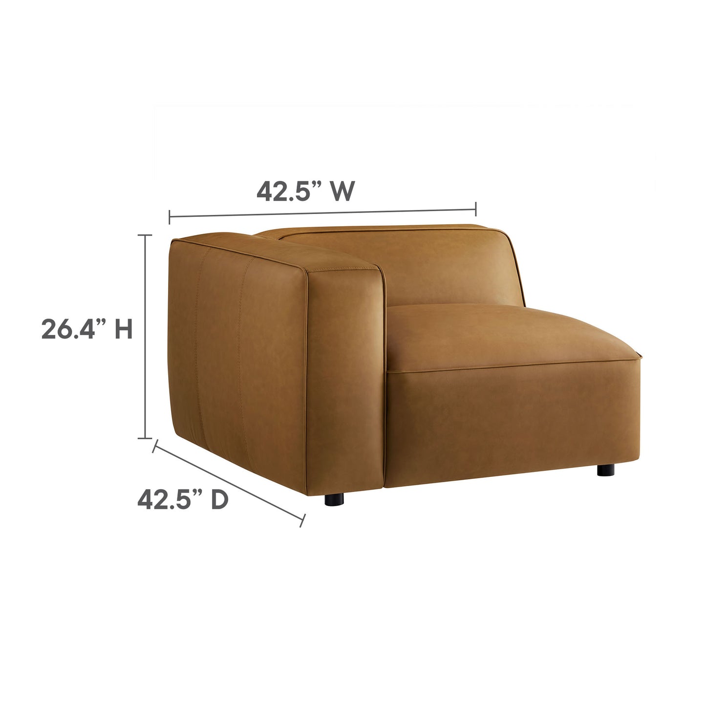 Auren 4-Piece Vegan Leather Modular Sofa Set by Modway EEI-7128-CAM