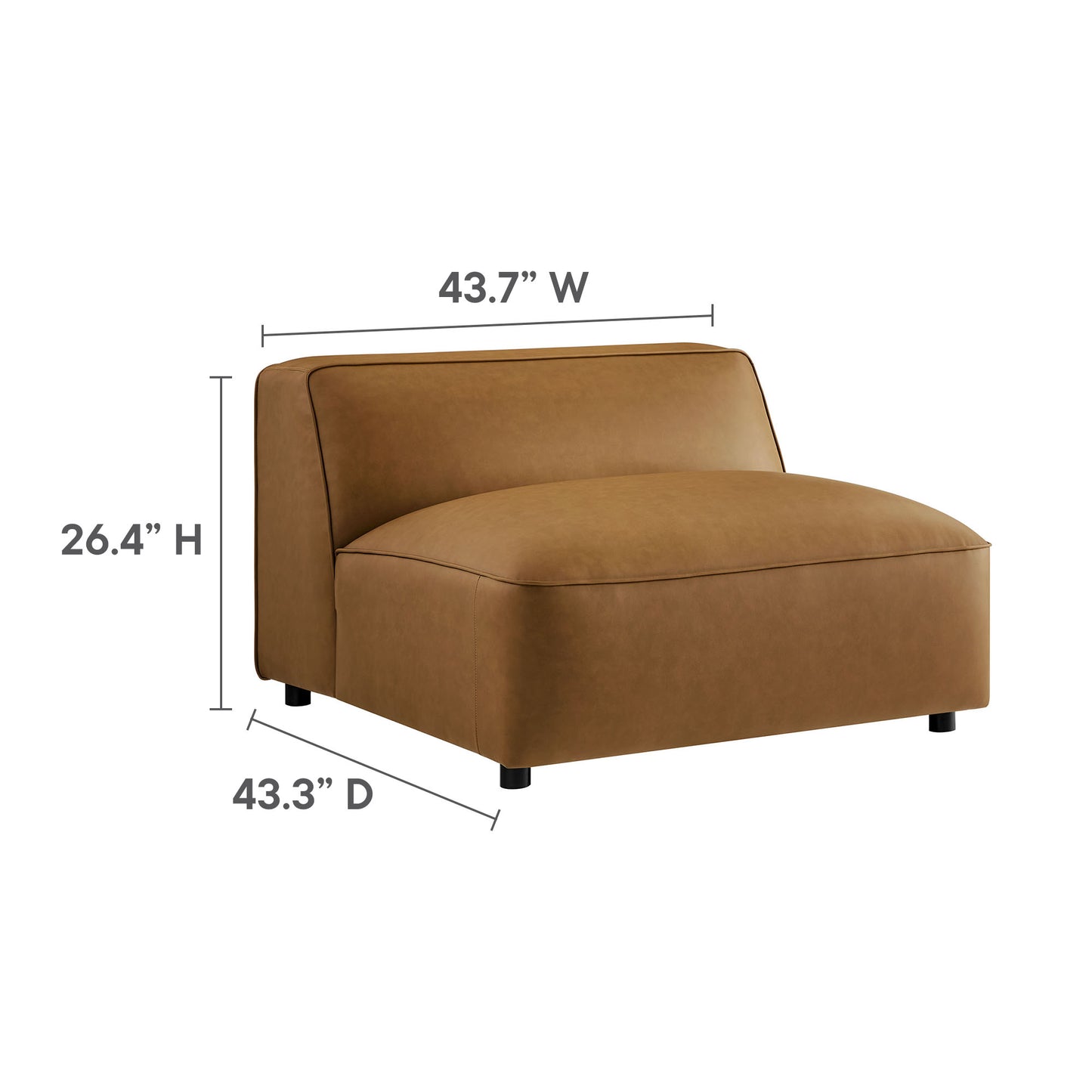 Auren 4-Piece Vegan Leather Modular Sofa Set by Modway EEI-7128-CAM