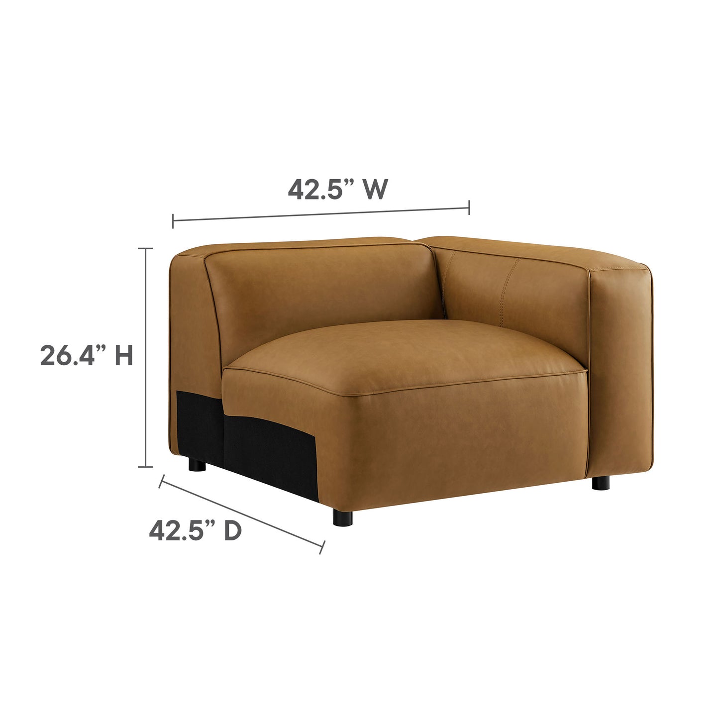 Auren 4-Piece Vegan Leather Modular Sofa Set by Modway EEI-7128-CAM