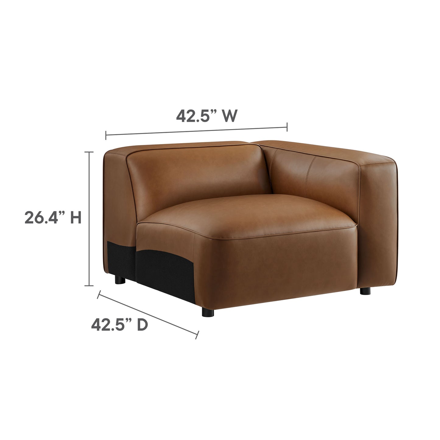 Auren 6-Piece Upholstered Vegan Leather Modular Sofa by Modway EEI-7134-COF