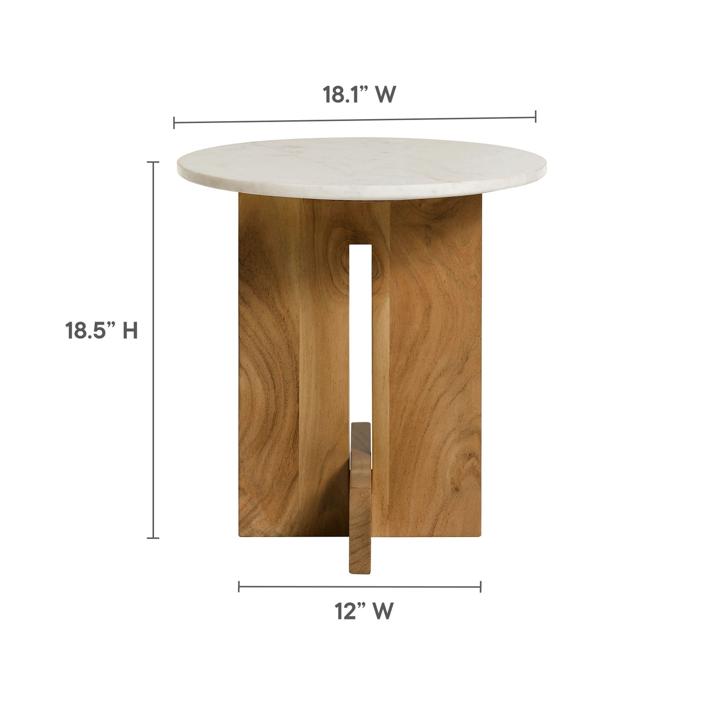 Tarin Acacia Wood and Marble Side Table by Modway EEI-7141-NAT