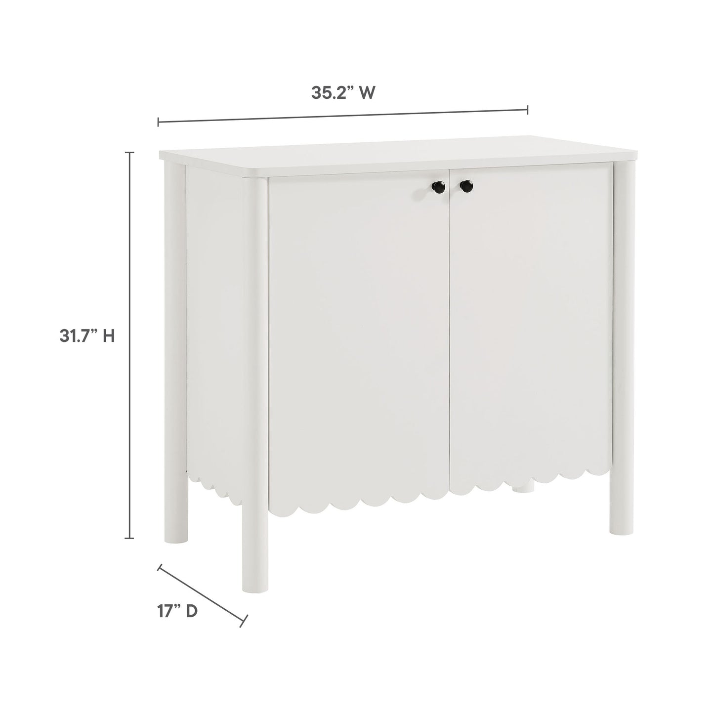 Emmeline 35" 2-Door Scalloped Sideboard Cabinet by Modway EEI-7152-WHI