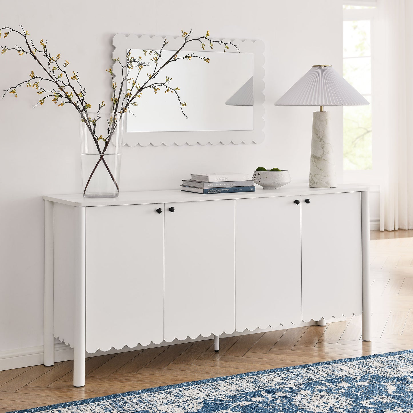 Emmeline 66" 4-Door Scalloped Sideboard Cabinet by Modway EEI-7153-WHI