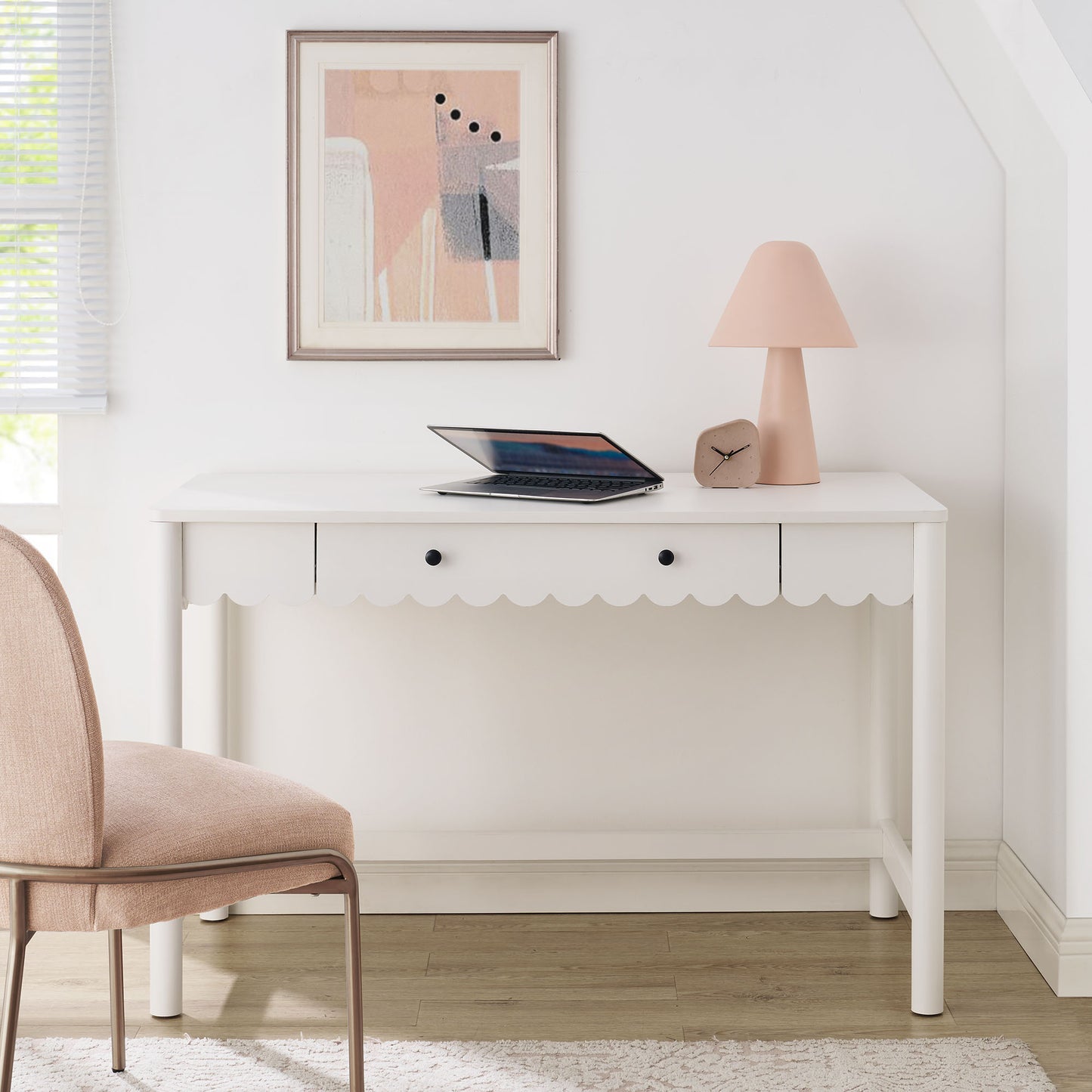 Emmeline 1-Drawer Scallop Writing Desk by Modway EEI-7155-WHI