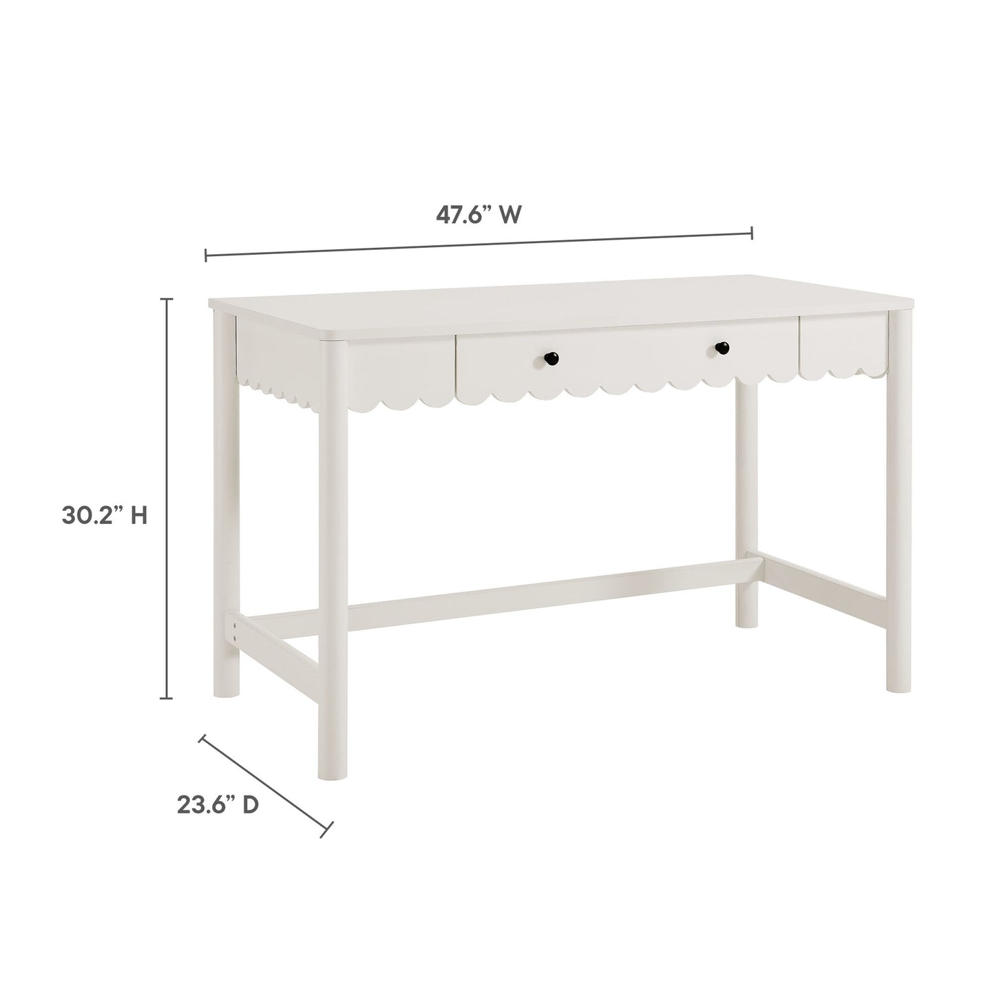 Emmeline 1-Drawer Scallop Writing Desk by Modway EEI-7155-WHI