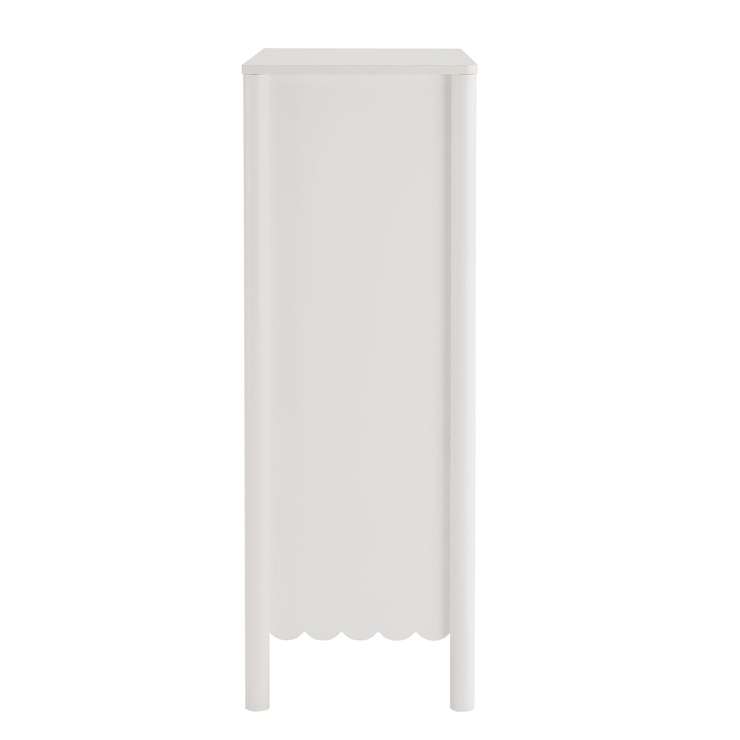 Emmeline Scalloped 5-Drawer Chest, 6-Drawer Dresser, and Rectangle Wall Mirror by Modway