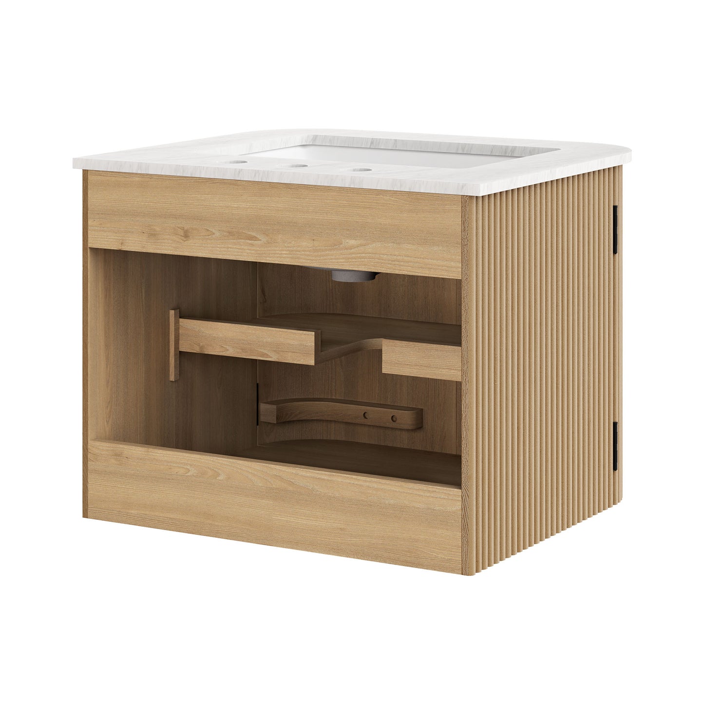 Zia 24" Wall-Mount Bathroom Vanity with Marble Sink by Modway EEI-7162-NAT