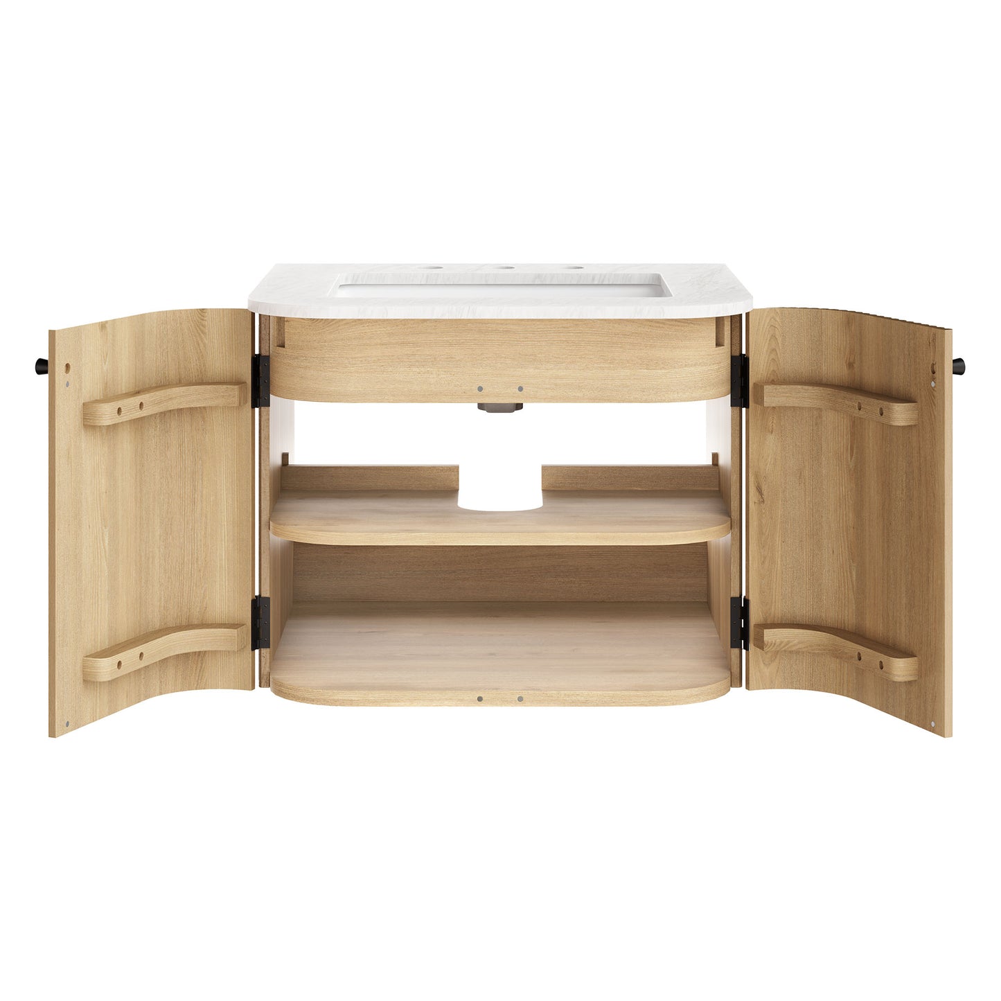 Zia 24" Wall-Mount Bathroom Vanity with Marble Sink by Modway EEI-7162-NAT