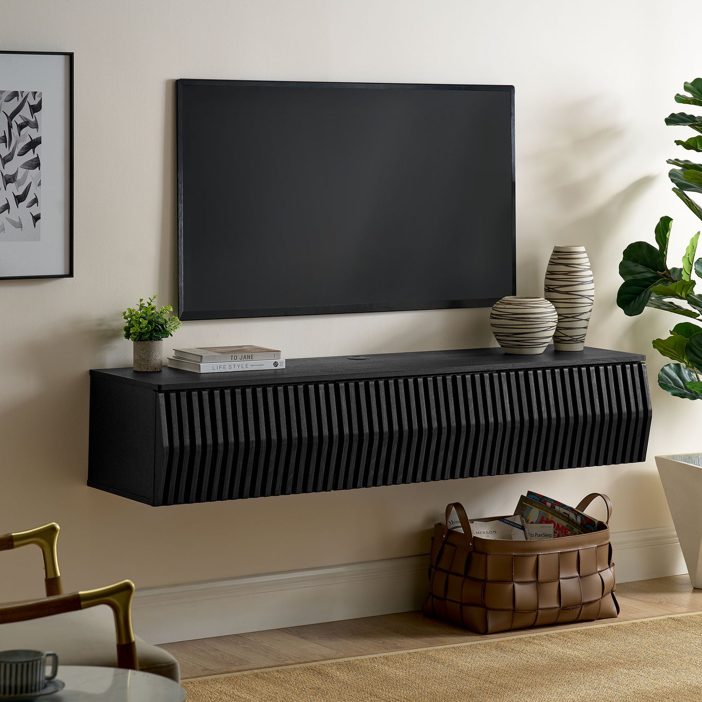 Vaughn 64" Wall Mount TV Stand by Modway