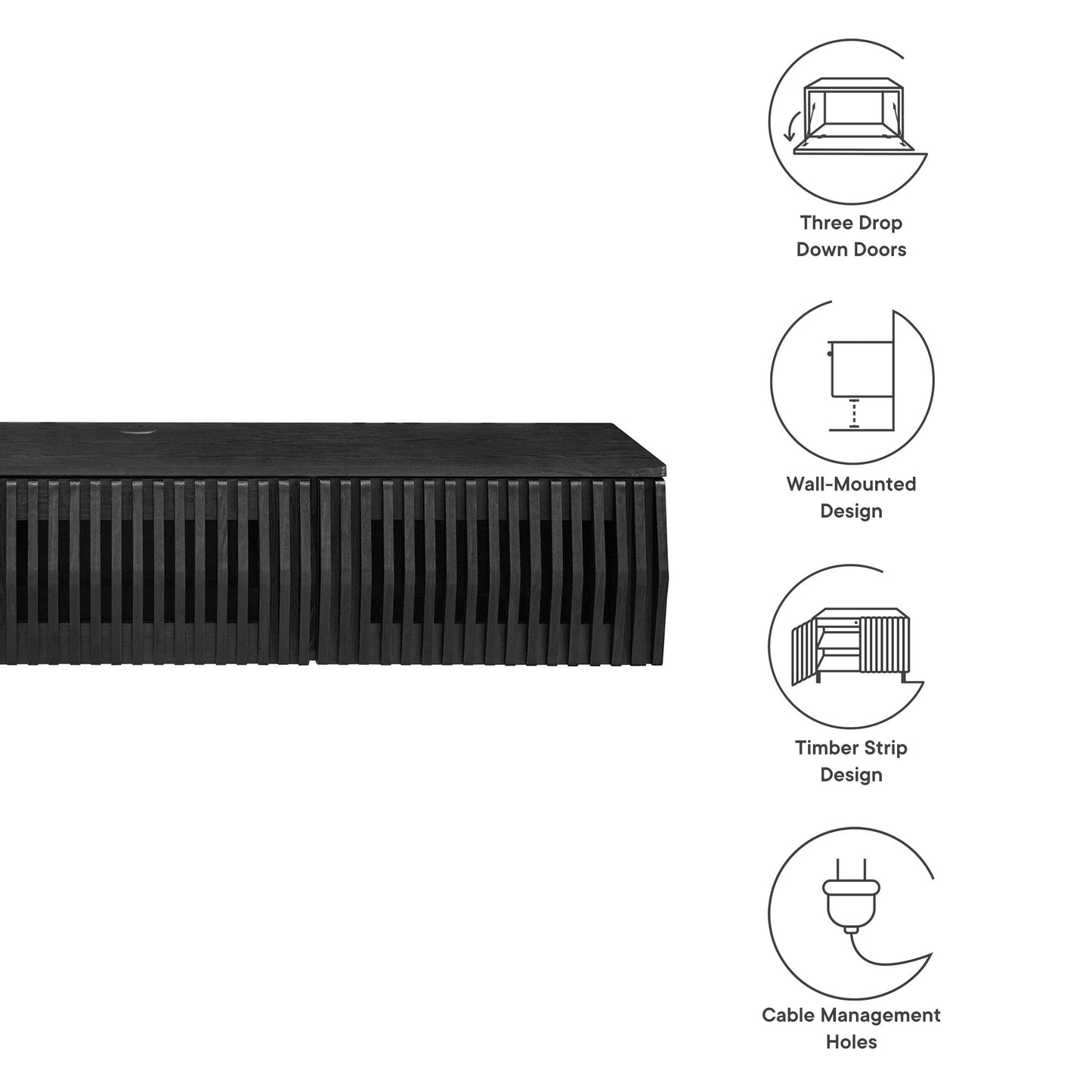 Vaughn 64" Wall Mount TV Stand by Modway