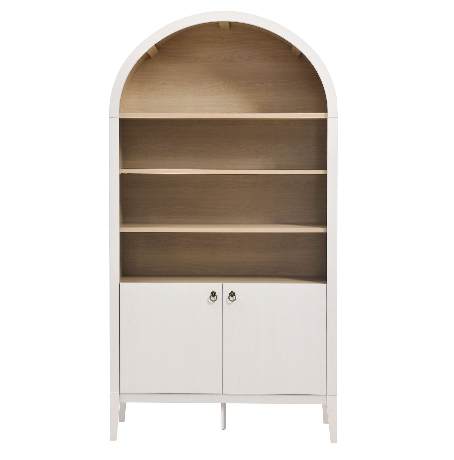 Nolan 74" Tall Wide Arched Storage Display Cabinet Bookshelf