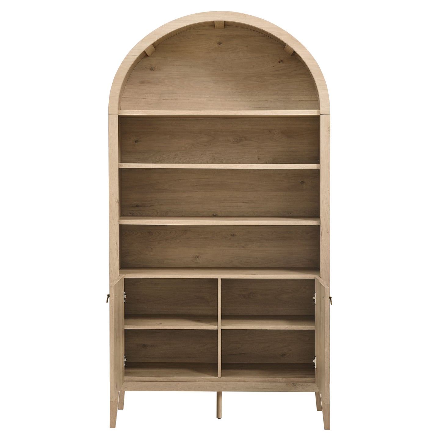 Nolan 74" Tall Wide Arched Storage Display Cabinet Bookshelf