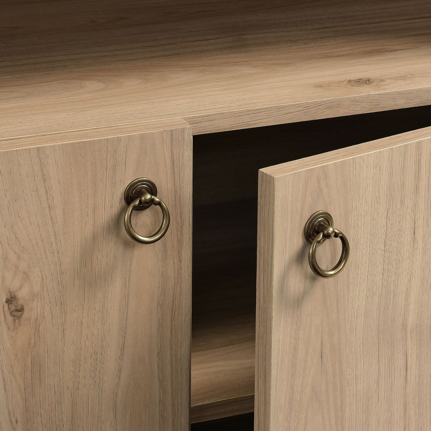 Nolan 74" Tall Wide Arched Storage Display Cabinet Bookshelf