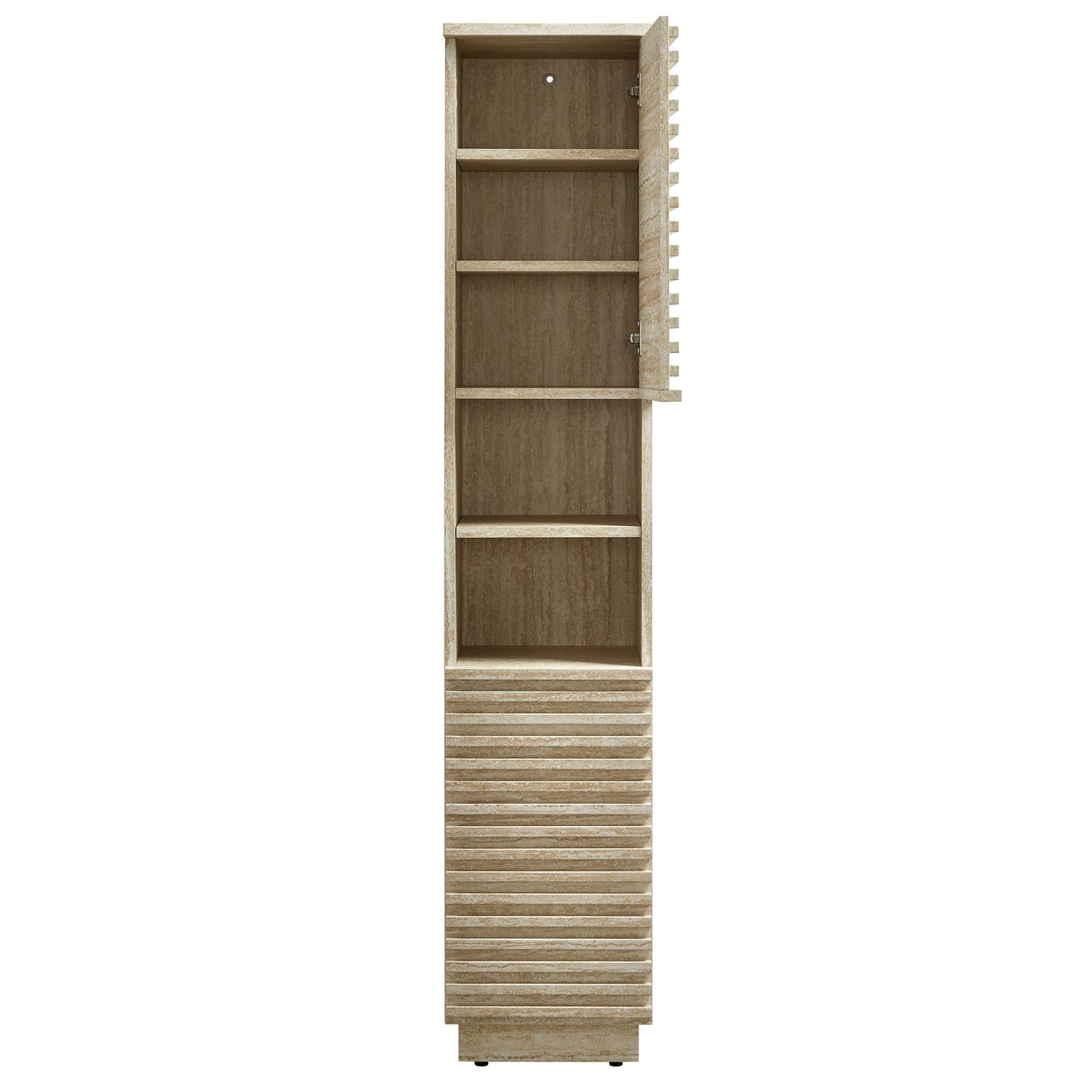 Render Tall Narrow Faux Travertine Linen Storage Cabinet by Modway EEI-7178-TRA