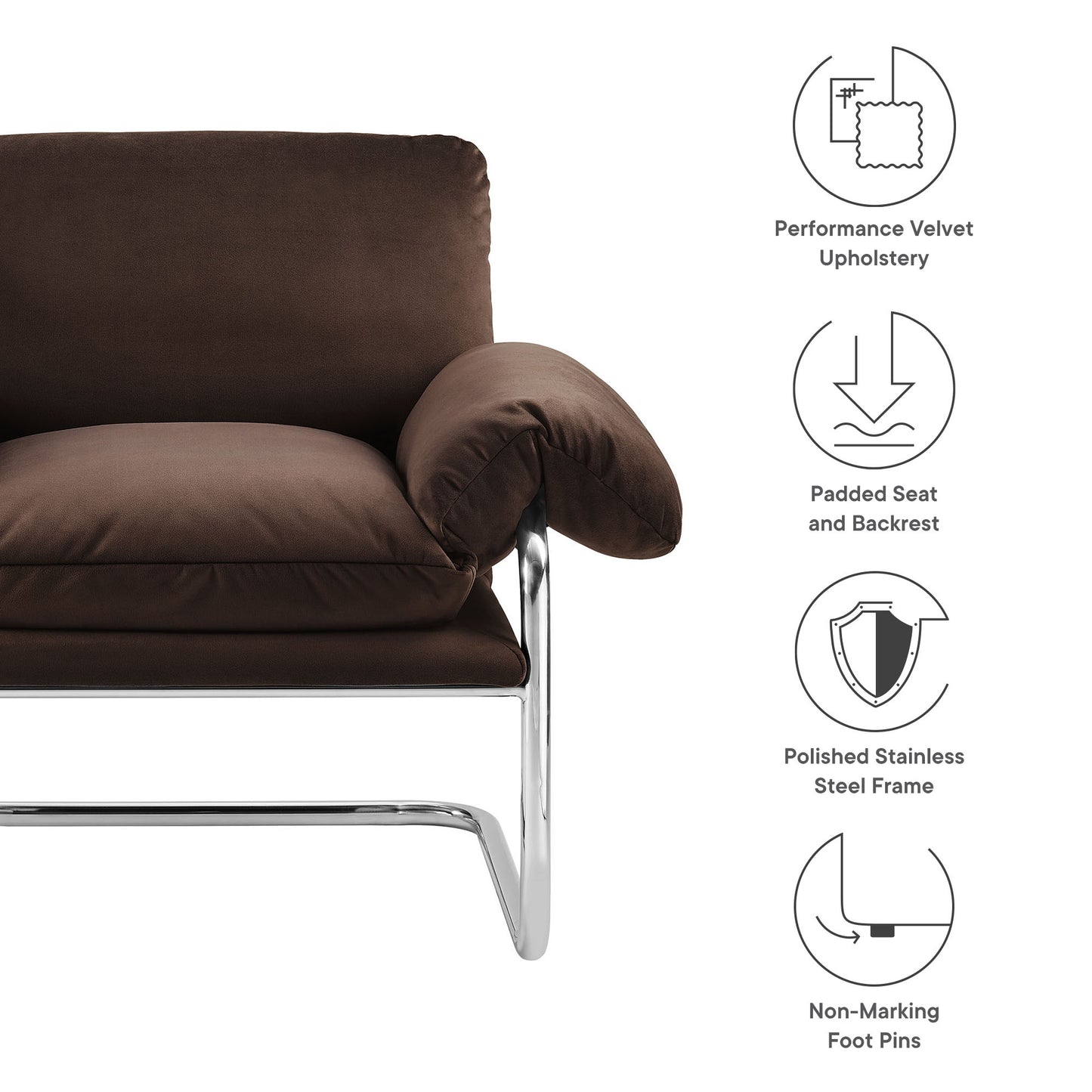 Ansel Performance Velvet and Boucle Fabric Accent Chair by Modway