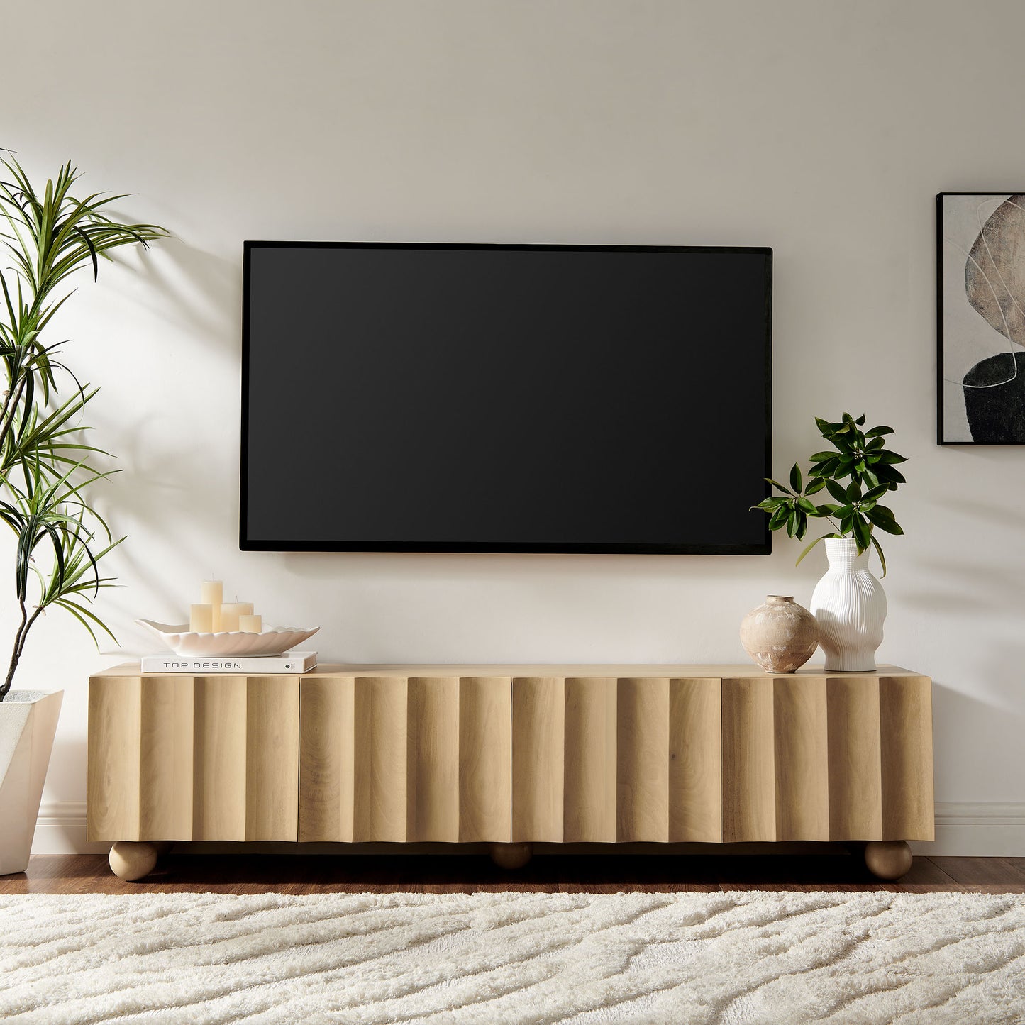 Sorren Scalloped 71" Wood TV Stand by Modway