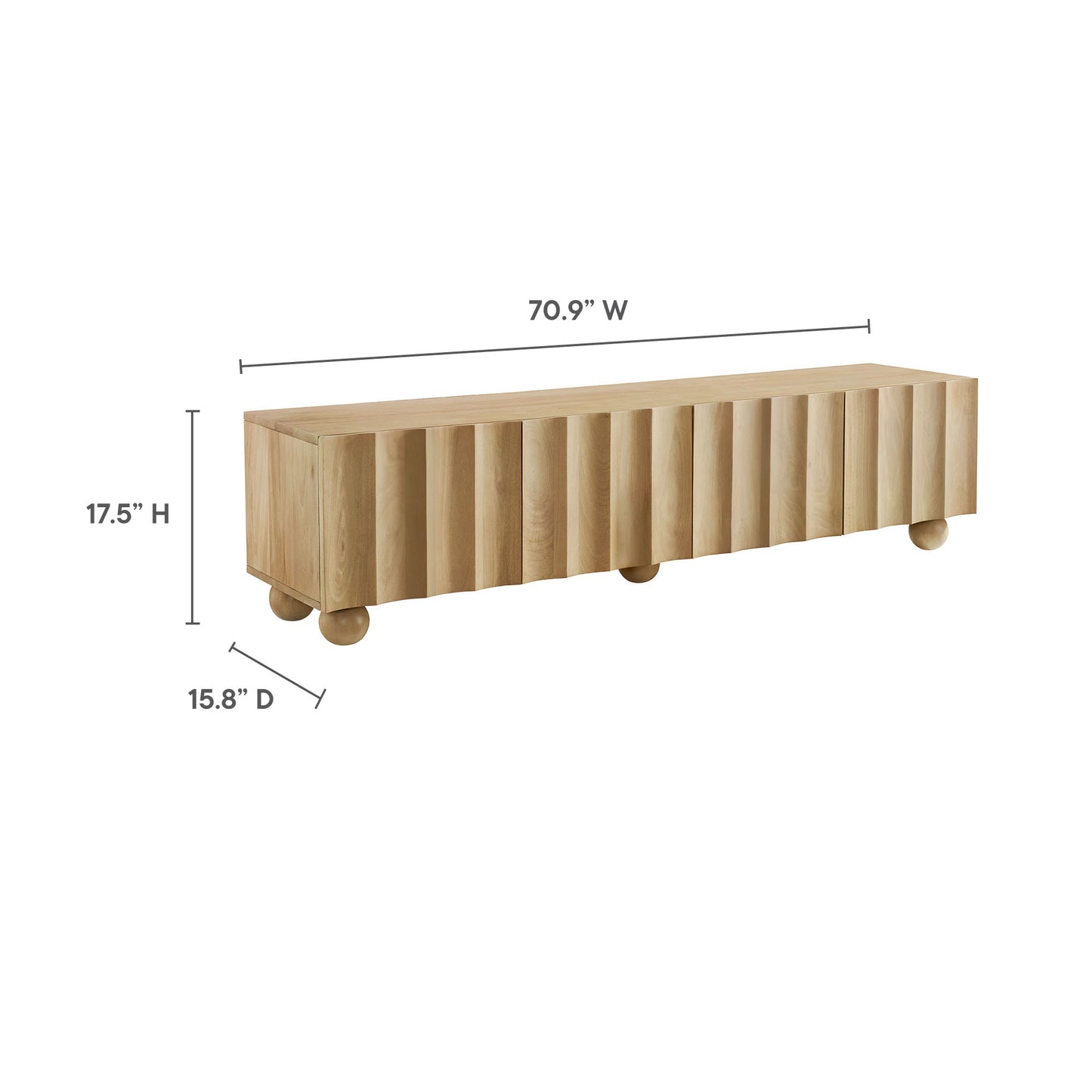 Sorren Scalloped 71" Wood TV Stand by Modway