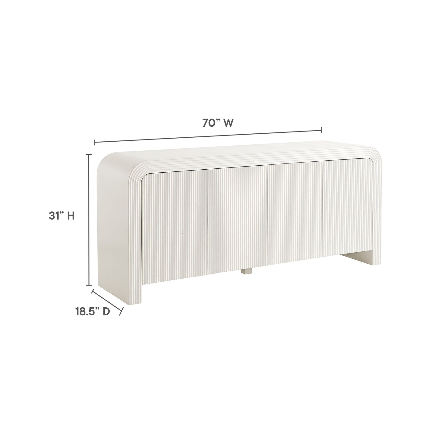 Waterflute 70" Fluted Sideboard Cabinet by Modway