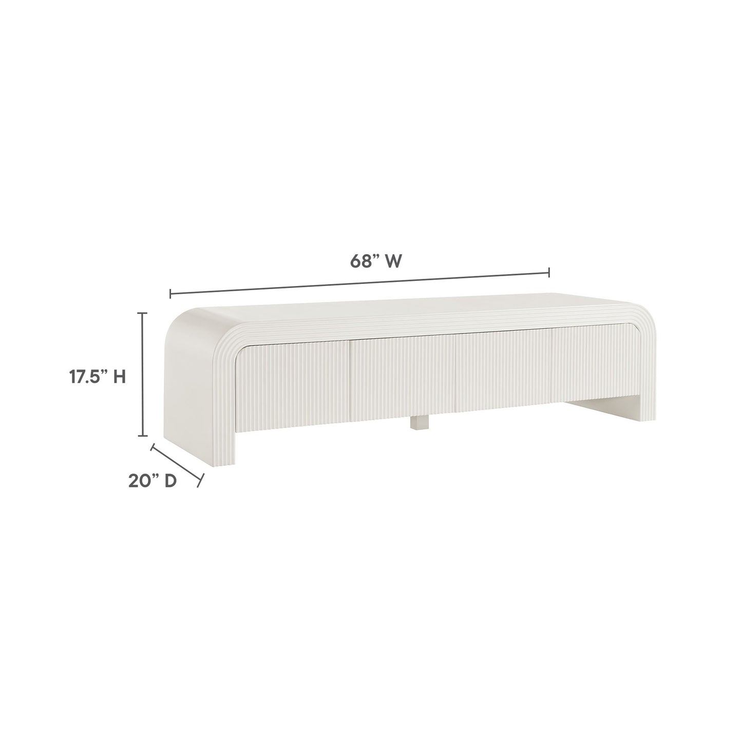 Waterflute 68" Fluted TV Stand by Modway