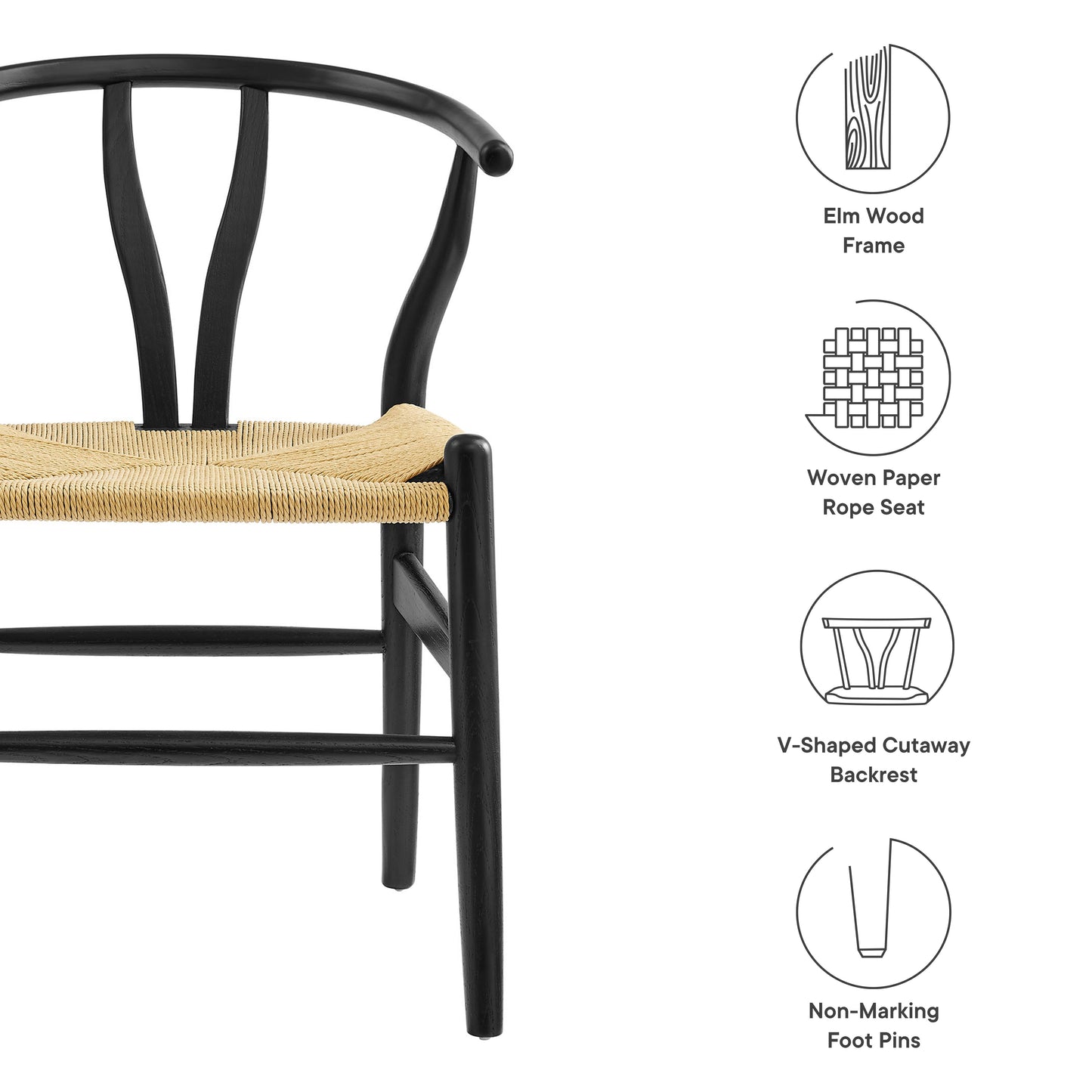 Amish 29" Wood Dining Chair by Modway EEI-7200-BLK
