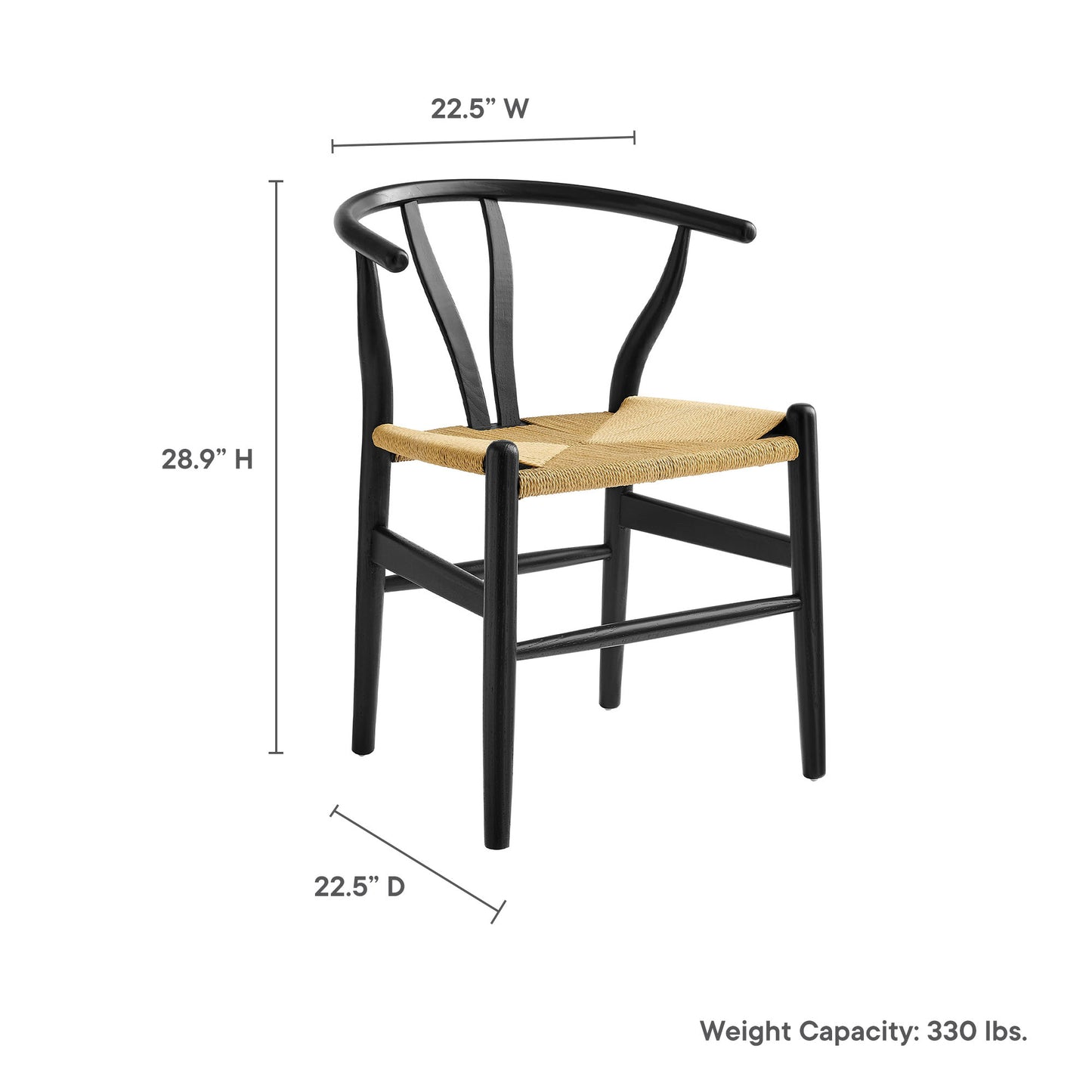 Amish 29" Wood Dining Chair by Modway EEI-7200-BLK