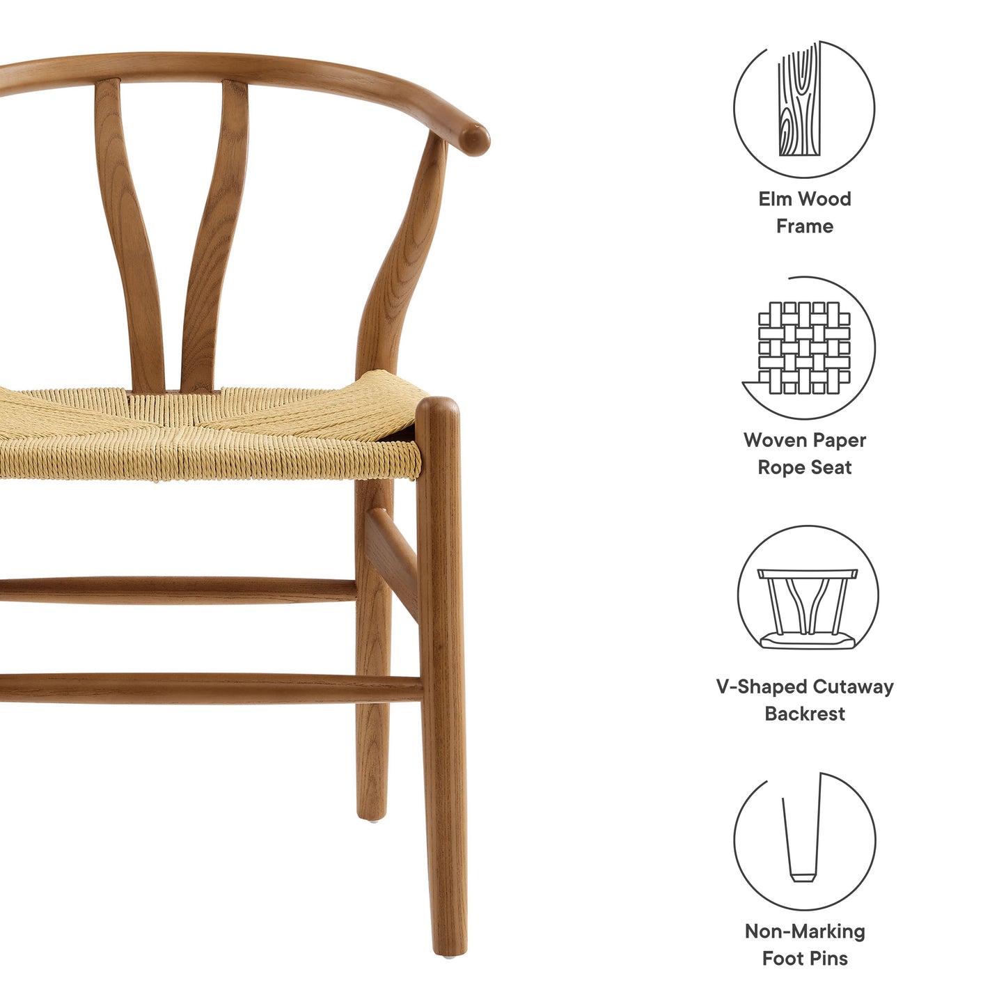 Amish 29" Wood Dining Chair by Modway EEI-7200-WAL