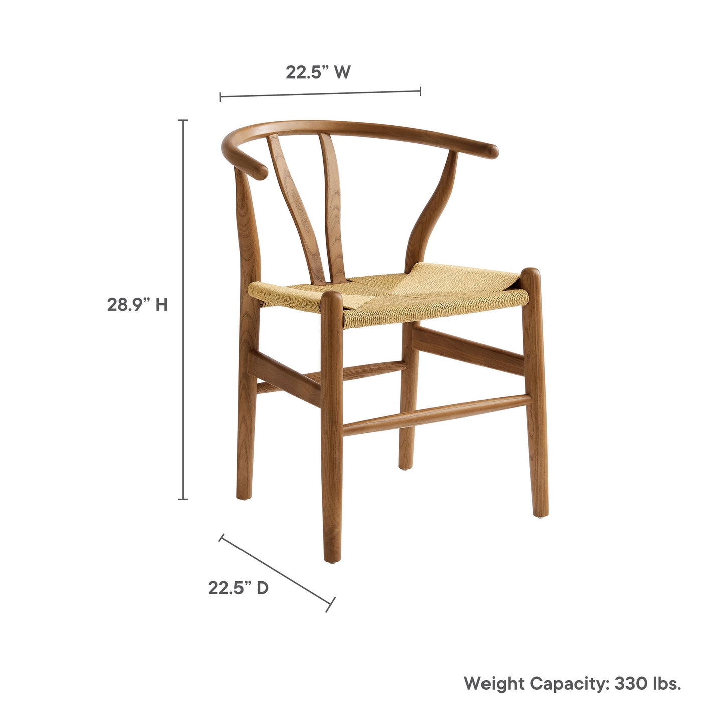 Amish 29" Wood Dining Chair by Modway EEI-7200-WAL