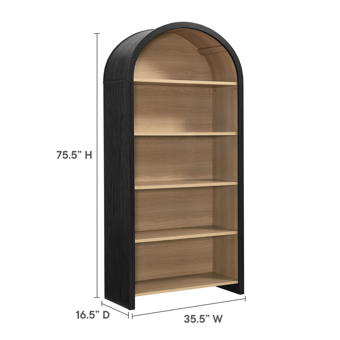 Evie Arched Bookcase Display Cabinet by Modway