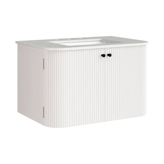 Zia 30" Wall-Mount Bathroom Vanity with Marble Sink by Modway EEI-7208-IVO