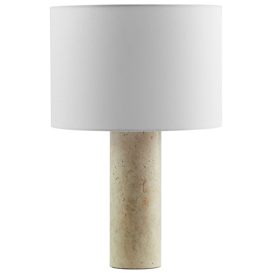 Zenith Travertine Table Lamp With Fabric Drum Shade by Modway EEI-7213-TRV