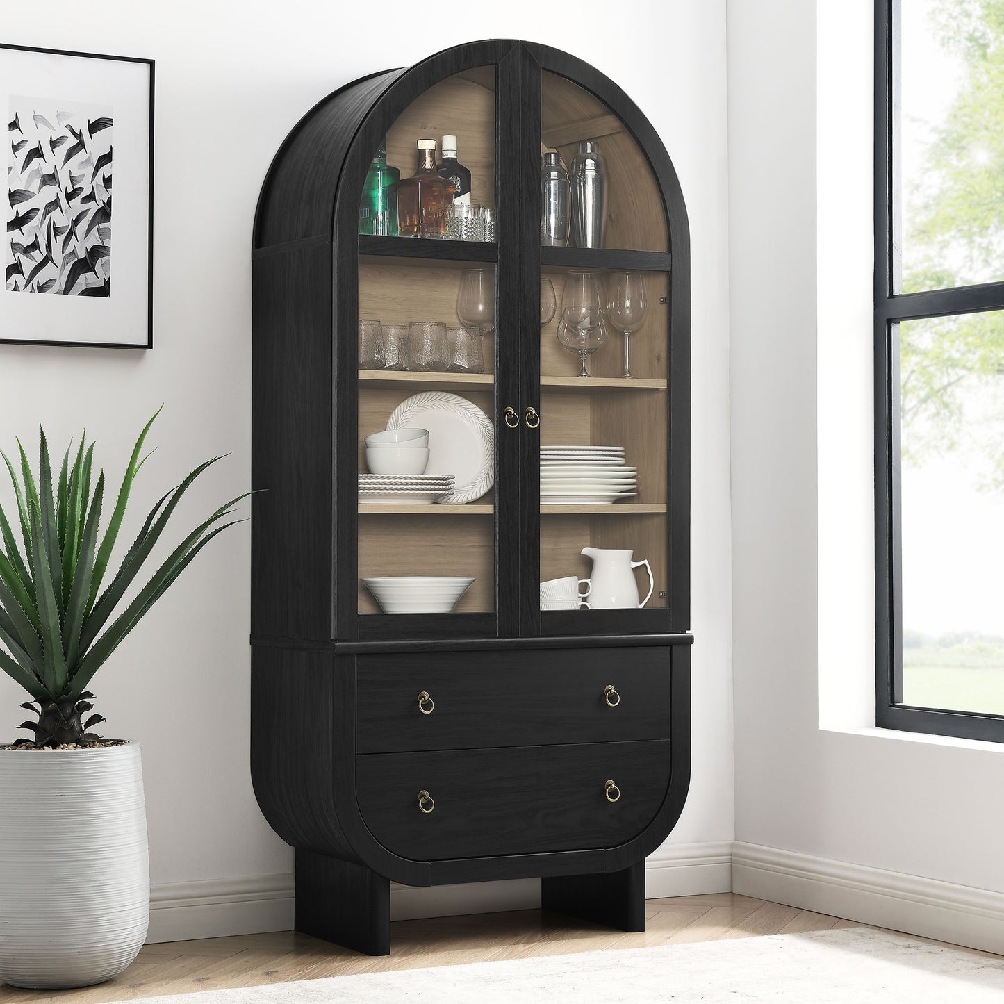 Nyx Arched Display Cabinet by Modway EEI-7216-BLK-LOA