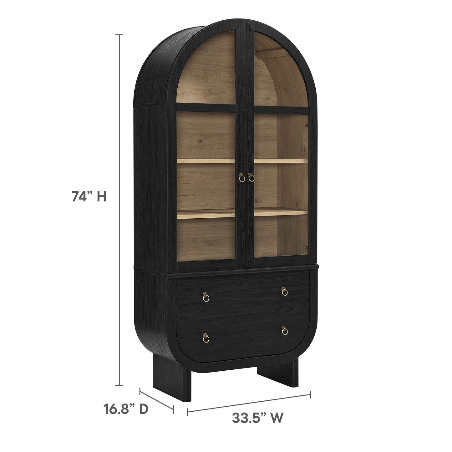 Nyx Arched Display Cabinet by Modway EEI-7216-BLK-LOA