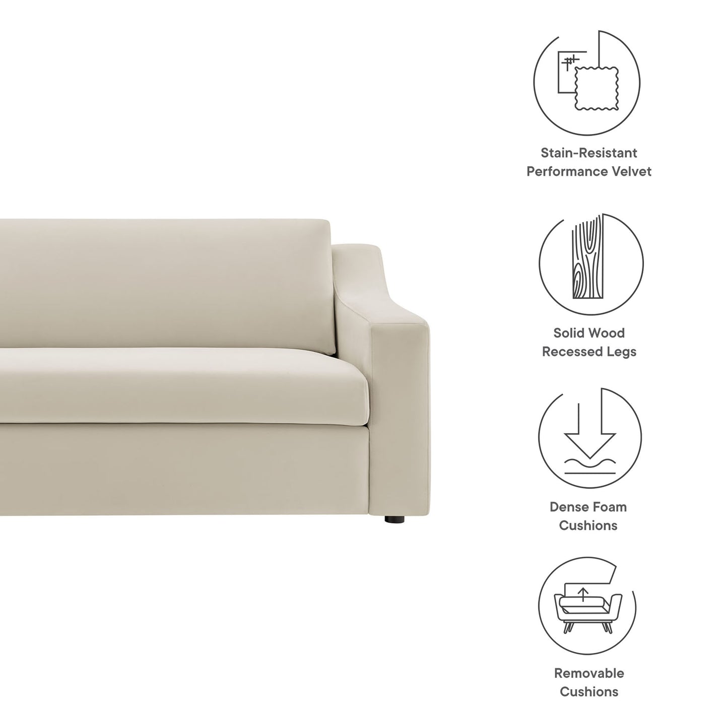 Liora Performance Velvet Sofa by Modway EEI-7219-ALA