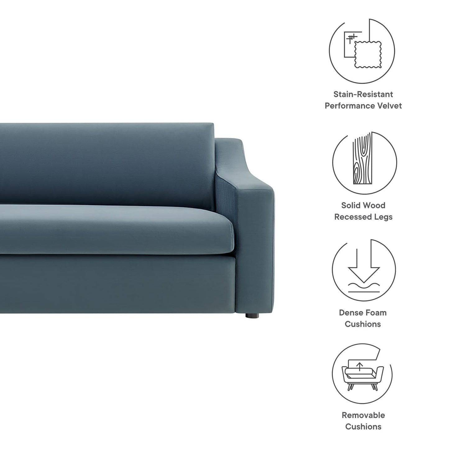 Liora Performance Velvet Sofa by Modway EEI-7219-CAB
