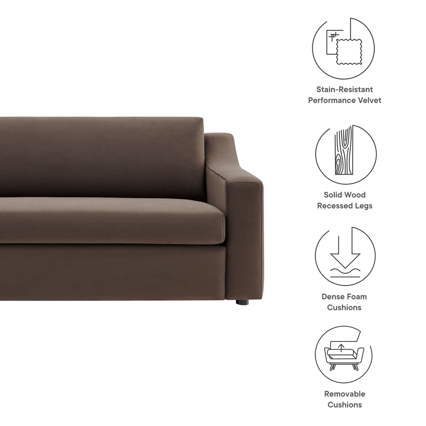 Liora Performance Velvet Sofa by Modway EEI-7219-CHB