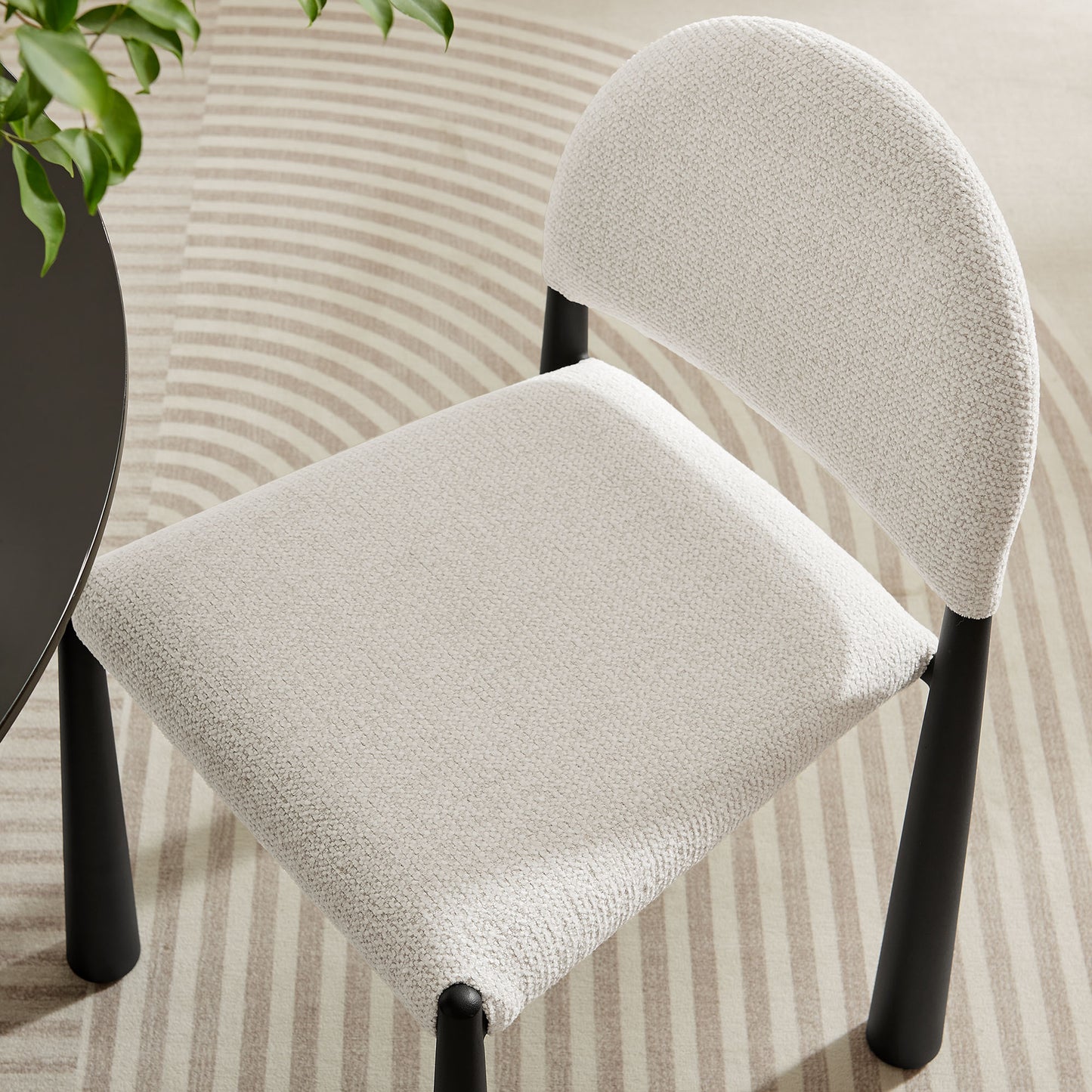 Hayley Upholstered Fabric Dining Side Chair by Modway EEI-7220-BLK-CRE