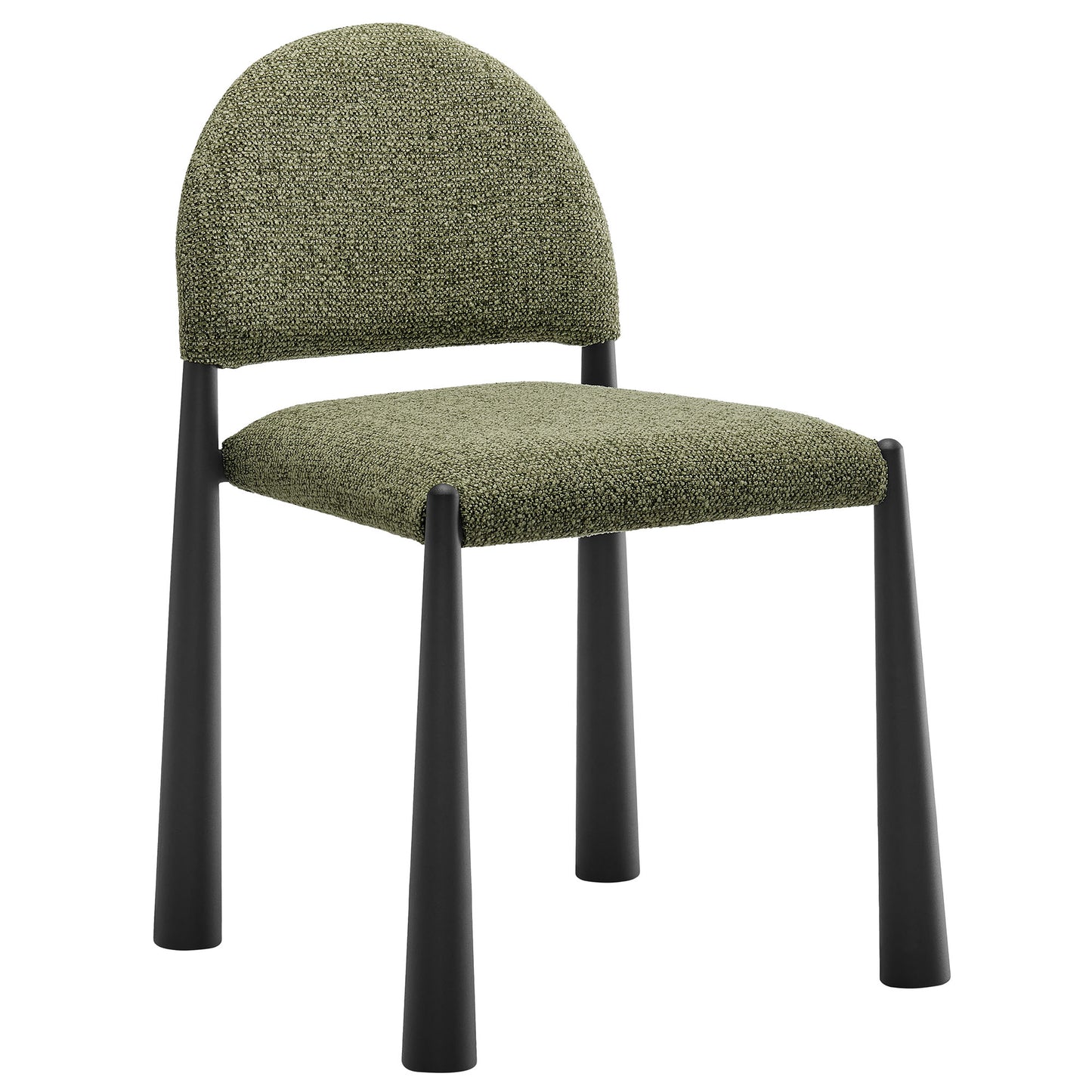 Hayley Upholstered Fabric Dining Side Chair by Modway EEI-7220-BLK-LEA