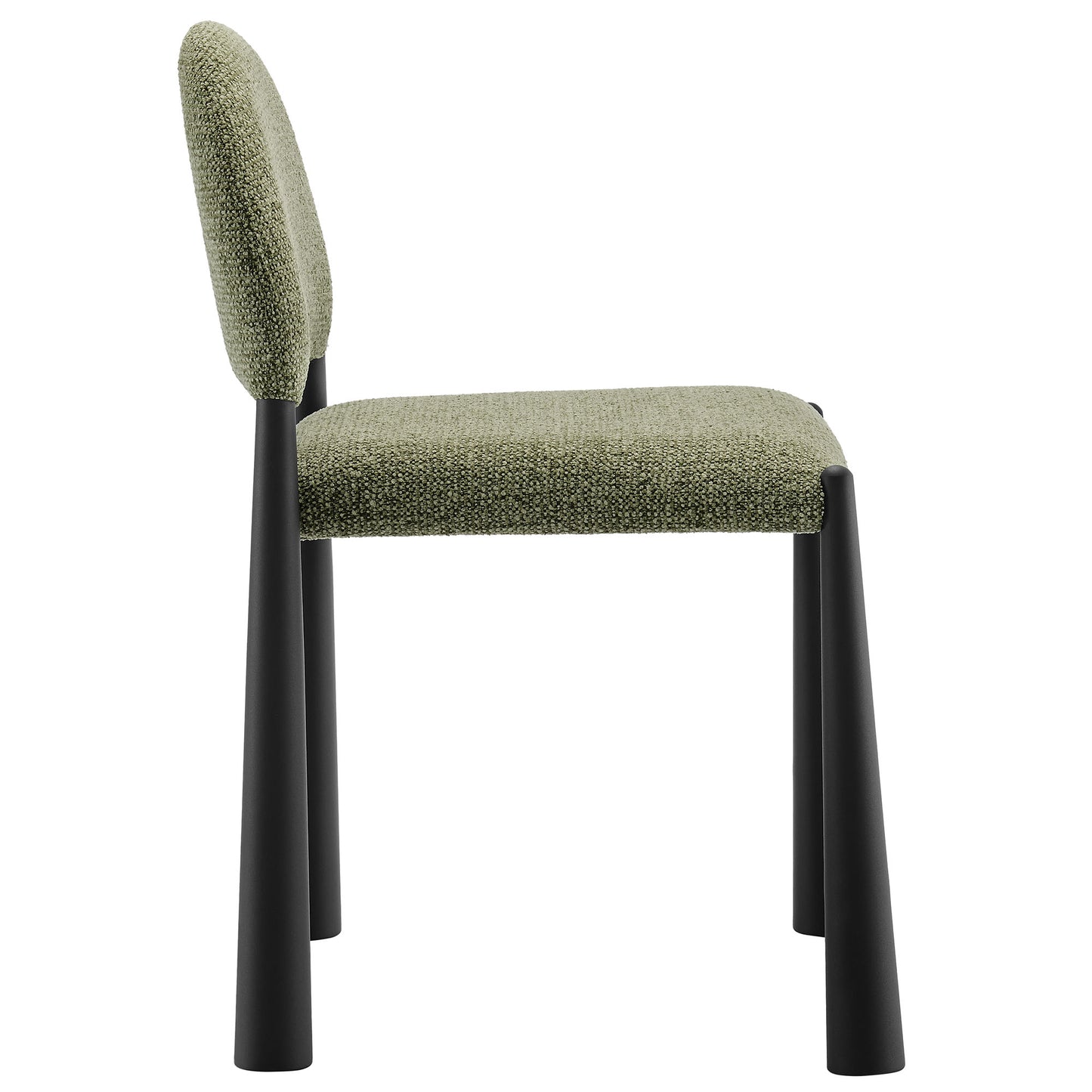 Hayley Upholstered Fabric Dining Side Chair by Modway EEI-7220-BLK-LEA