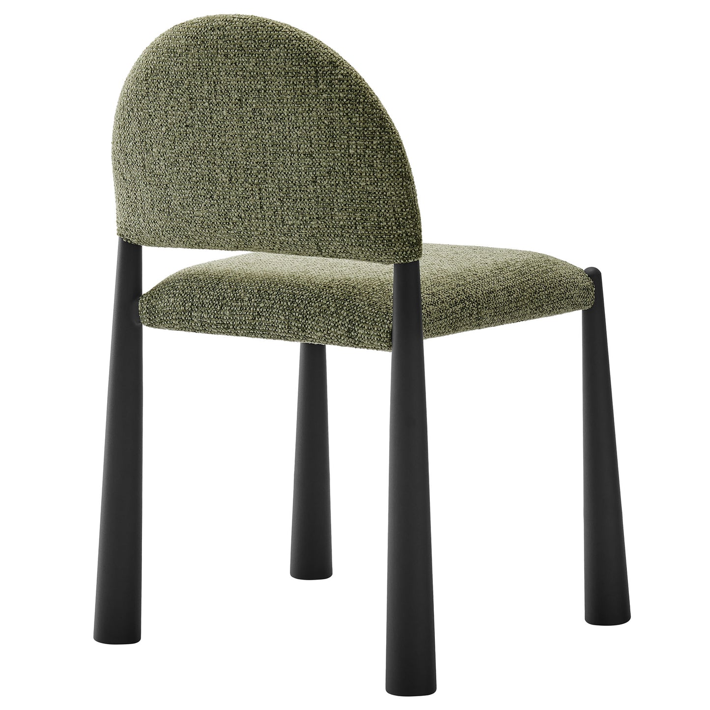 Hayley Upholstered Fabric Dining Side Chair by Modway EEI-7220-BLK-LEA