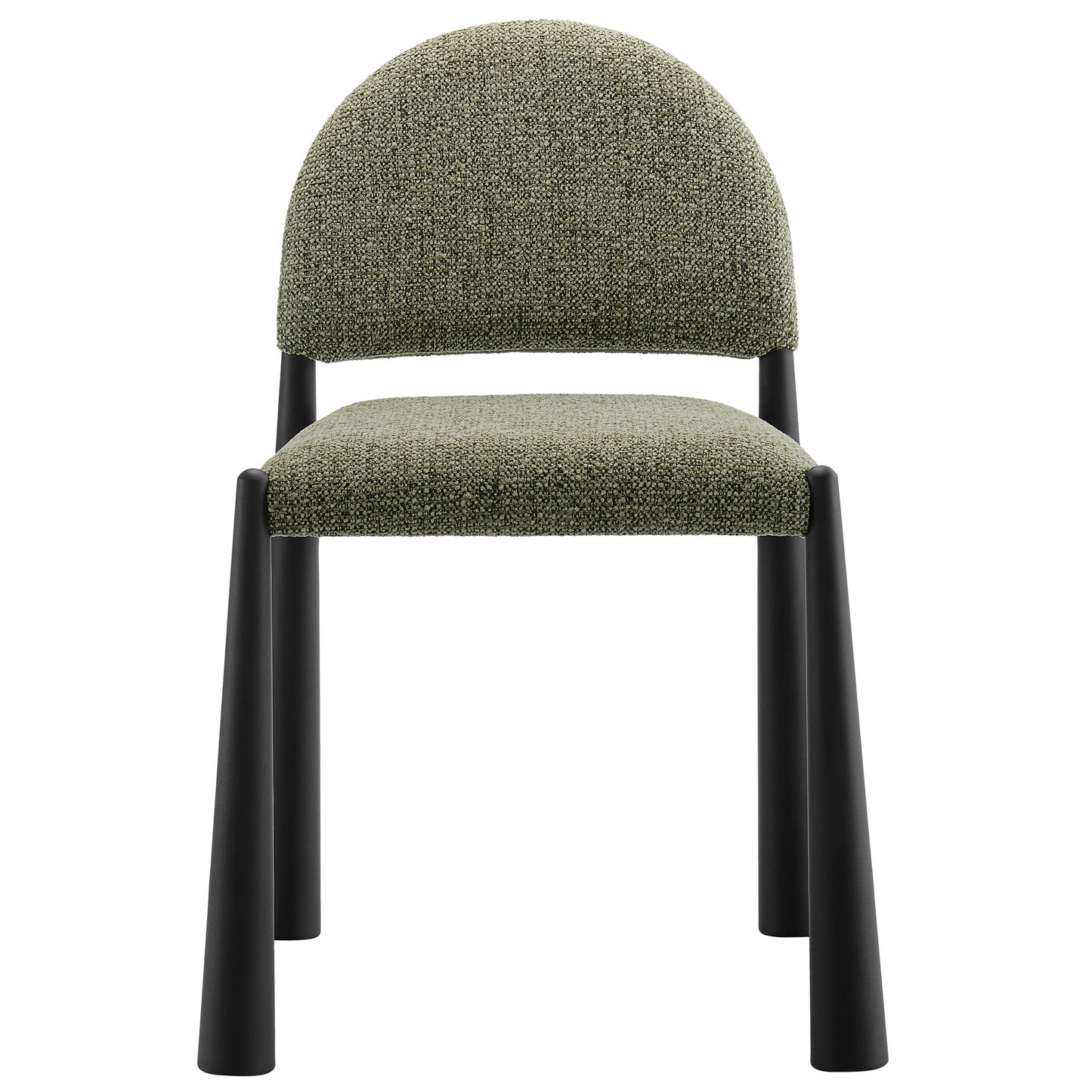 Hayley Upholstered Fabric Dining Side Chair by Modway EEI-7220-BLK-LEA