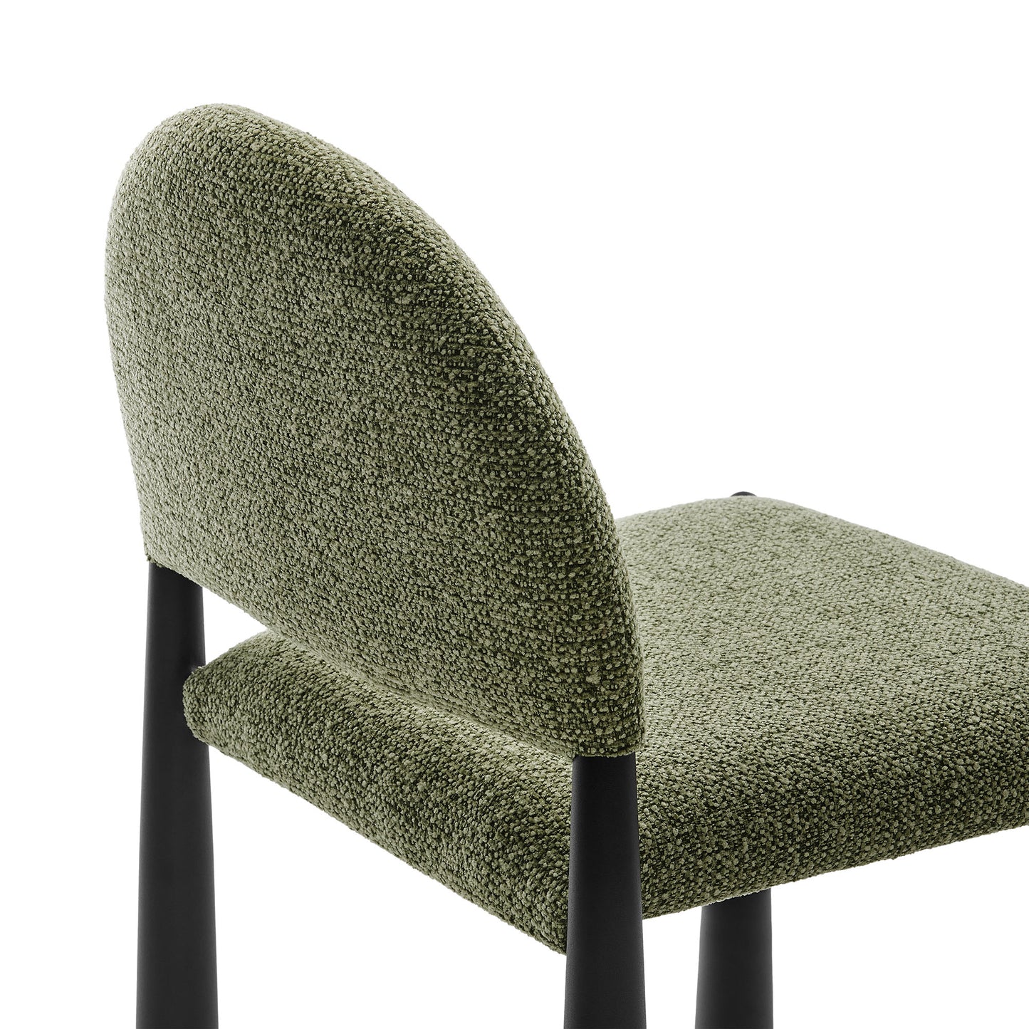 Hayley Upholstered Fabric Dining Side Chair by Modway EEI-7220-BLK-LEA