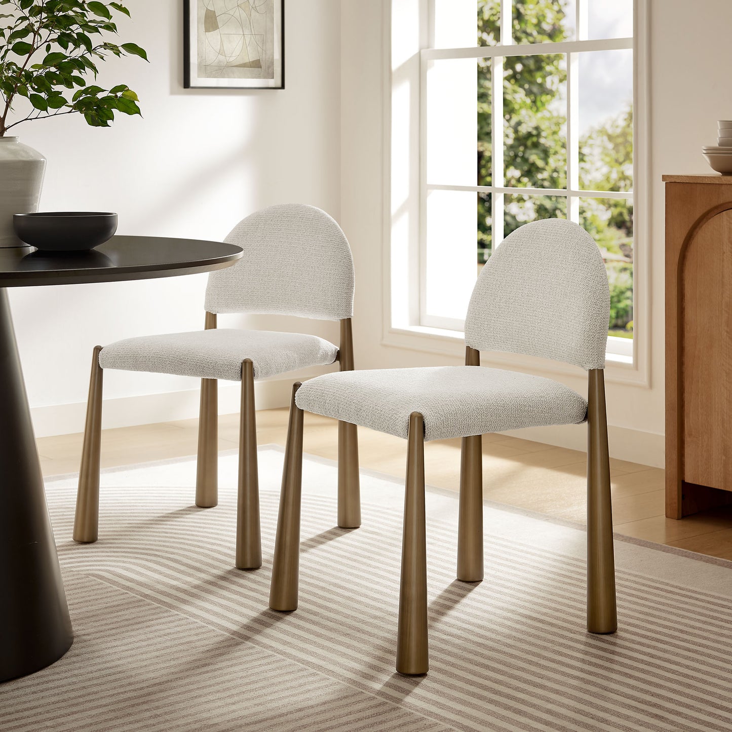 Hayley Upholstered Fabric Dining Side Chair by Modway EEI-7220-BRA-CRE