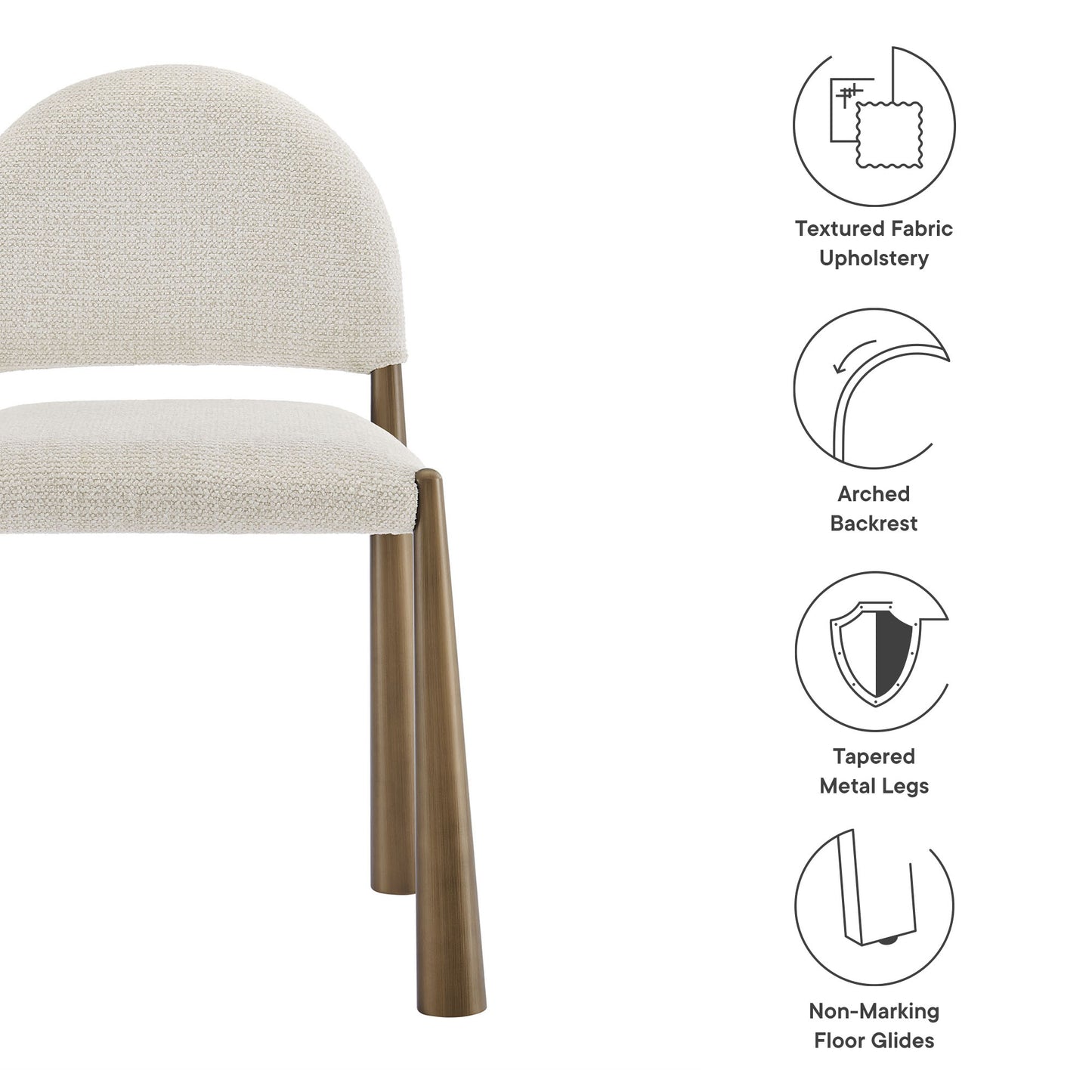 Hayley Upholstered Fabric Dining Side Chair by Modway EEI-7220-BRA-CRE