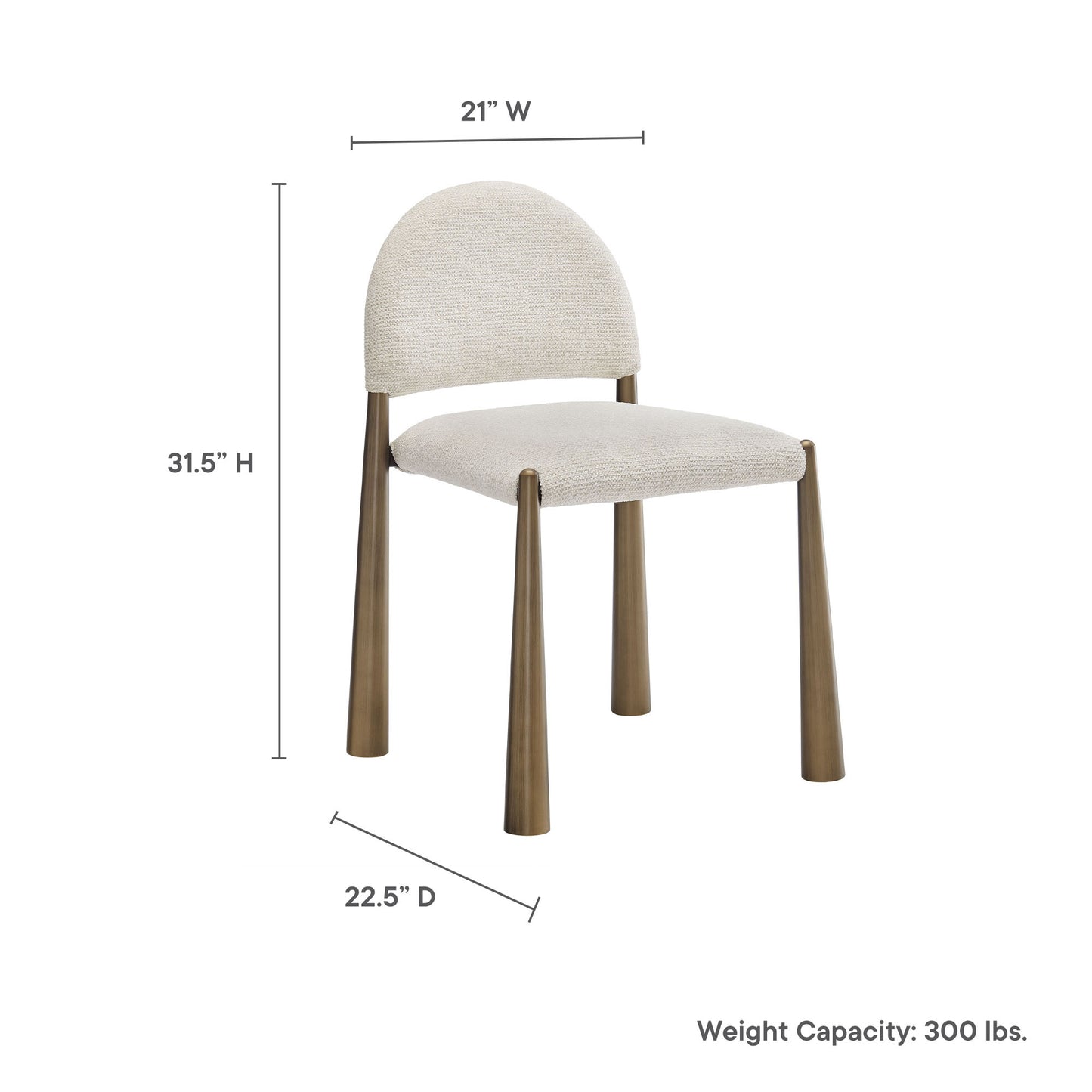 Hayley Upholstered Fabric Dining Side Chair by Modway EEI-7220-BRA-CRE